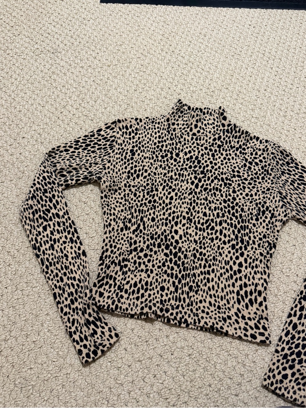Brandy Melville Leopard Print Turtleneck Top